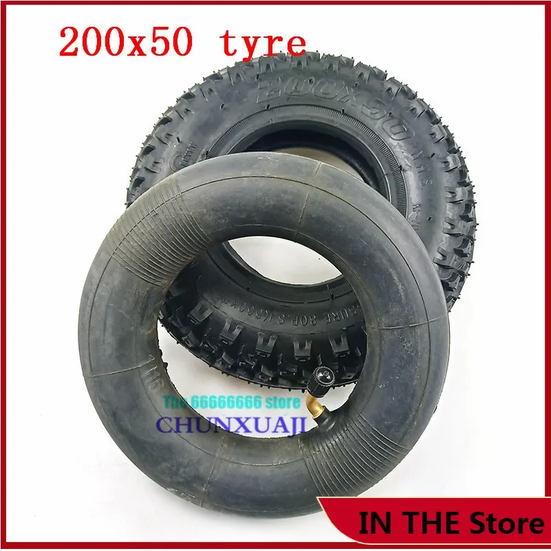 200x50 Off Road Tire for Razor, Dolphin Electric Scooter Refitting Accessories 8 Inch Antiskid Pneumatic Tyre