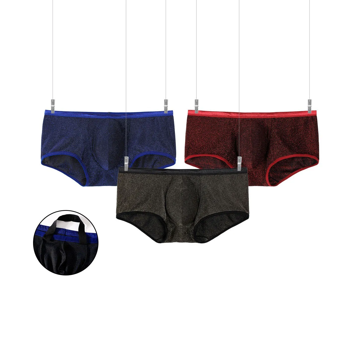 Boxer Shorts Men's Underwear Shiny And Comfort Ice Silk With Suspended Crotch Design Underpanties 6