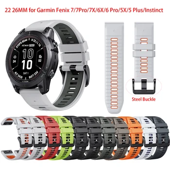 22 26 MM Silikon Kordonlu Saat Kayışı Garmin Fenix 7/7Pro/7X/6X/6 Pro/5X/5 Artı/Epix/Instinct Bilek Kayışı Değiştirilebilir Bilezik