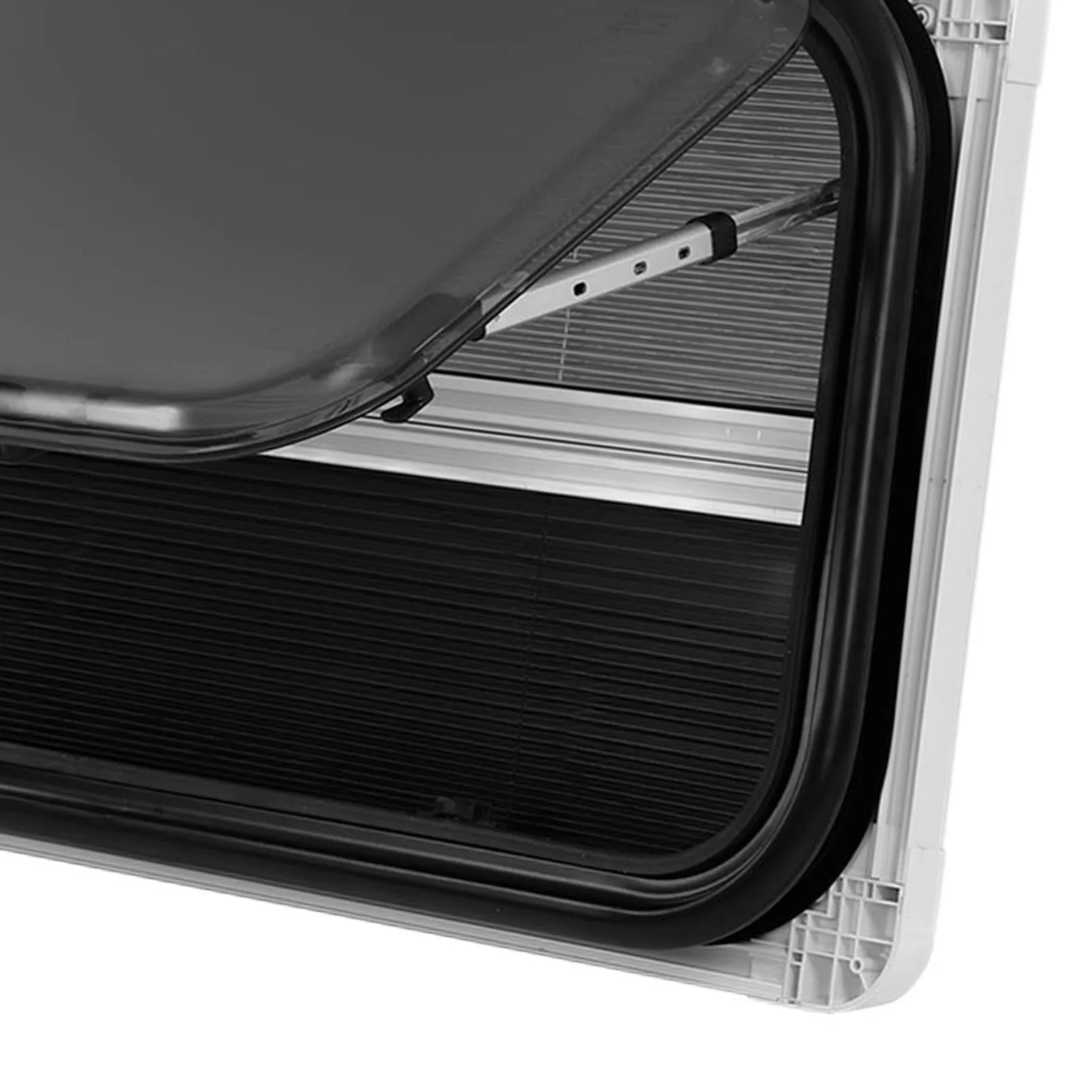 외부 출구 창 75 °   개방 각도 지원 막대 곤충 그물 캠핑카용 이중층 아크릴 유리 RV 푸시 아웃 창