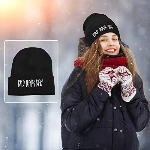 Bonnet unisexe Funny Bad Hair Day, bonnet hip pop, casquette de ski, femmes et hommes, 22 couleurs, hiver