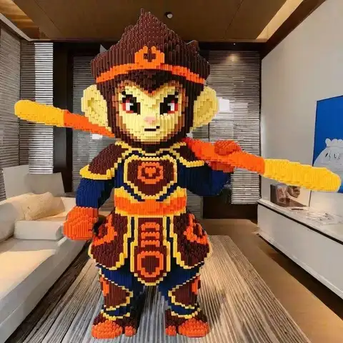 21286 Pieces Wukong Building Blocks Chinese Style Monkey King Sun Wukong Building Blocks Toy Puzzle Handmade DIY Decorative Living Room Decoration
