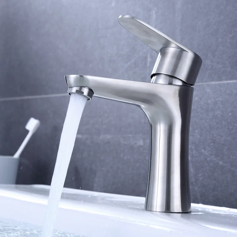 

304 Brushed Stainless Steel Washbasin Faucet Bathtub Faucet Washbasin Faucet Household Hose Bathroom Faucet Bathroom