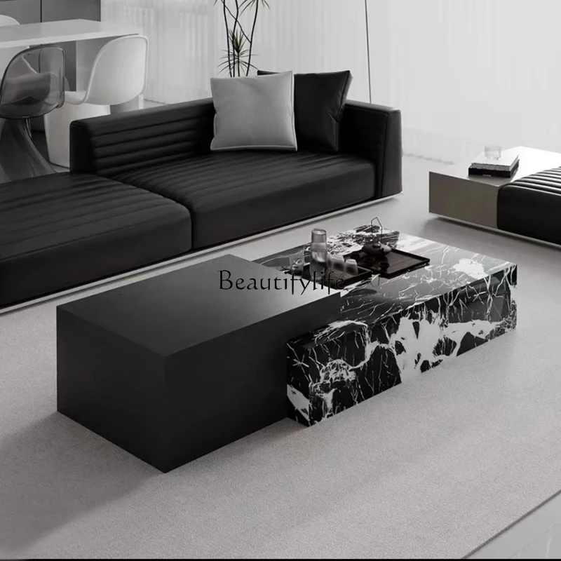 

Italian minimalist light luxury marble coffee table living room household size apartment