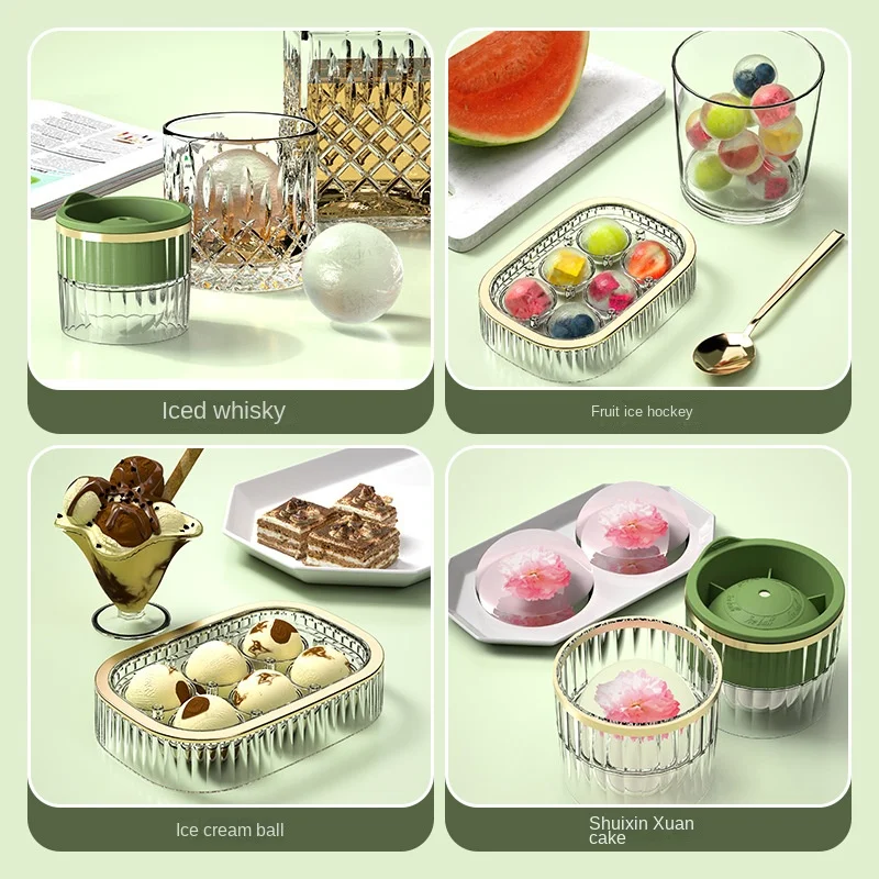 Large-Capacity Spherical Ice Box New Silicone Ice Lattice Mold Food Grade Household Ice Mold With Cover Round Ice Lattice Mold view 4
