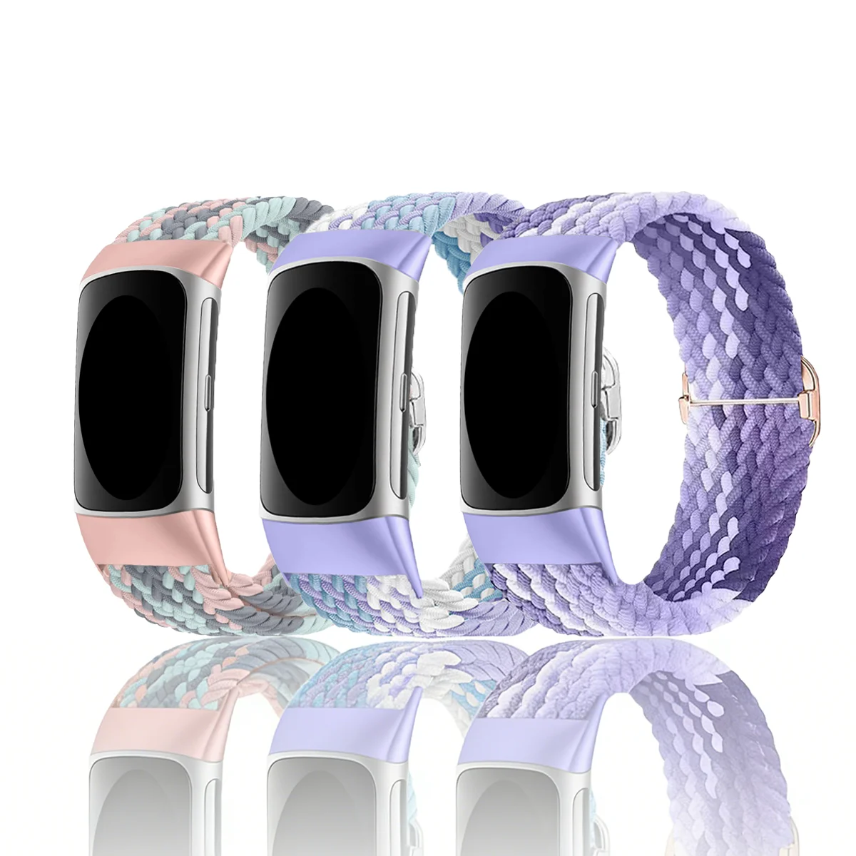 3Pcs Stretchy Nylon Strap For Fitbit Charge 6 Charge 5 Sport Breathable Watch Band Loop Replacement Correa Pulsera Deportiva