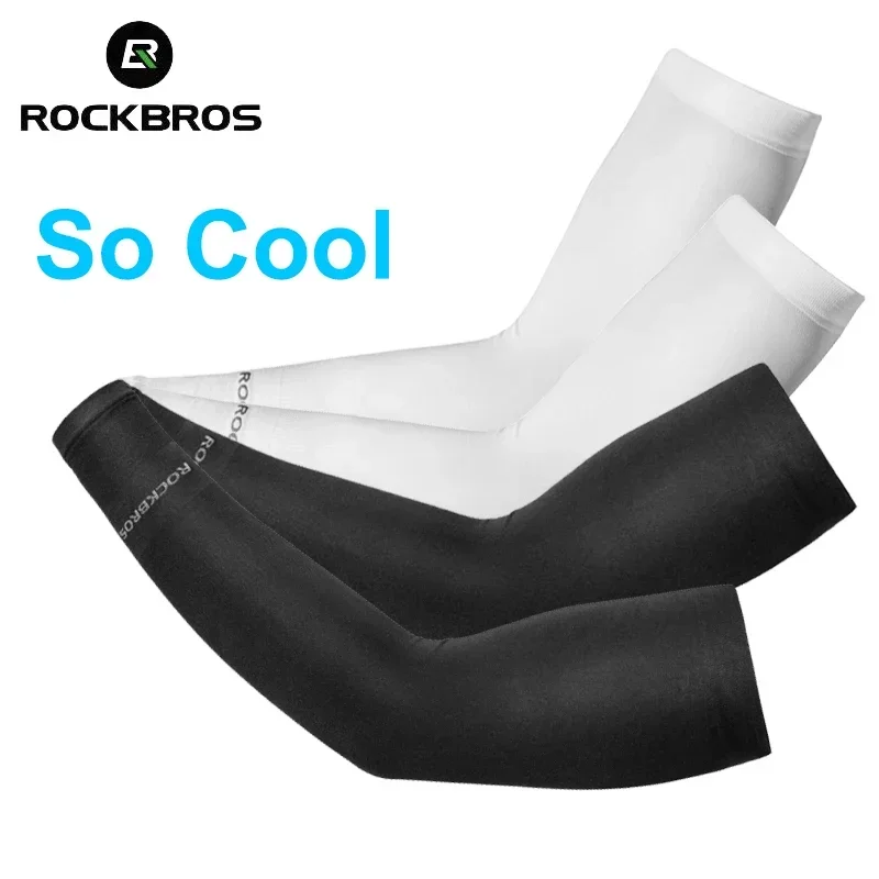 ROCKBROS-Cool Nylon braço mangas para esportes ao ar livre, corrida e acessórios de pesca, protetor solar, equipamento ciclismo, verão