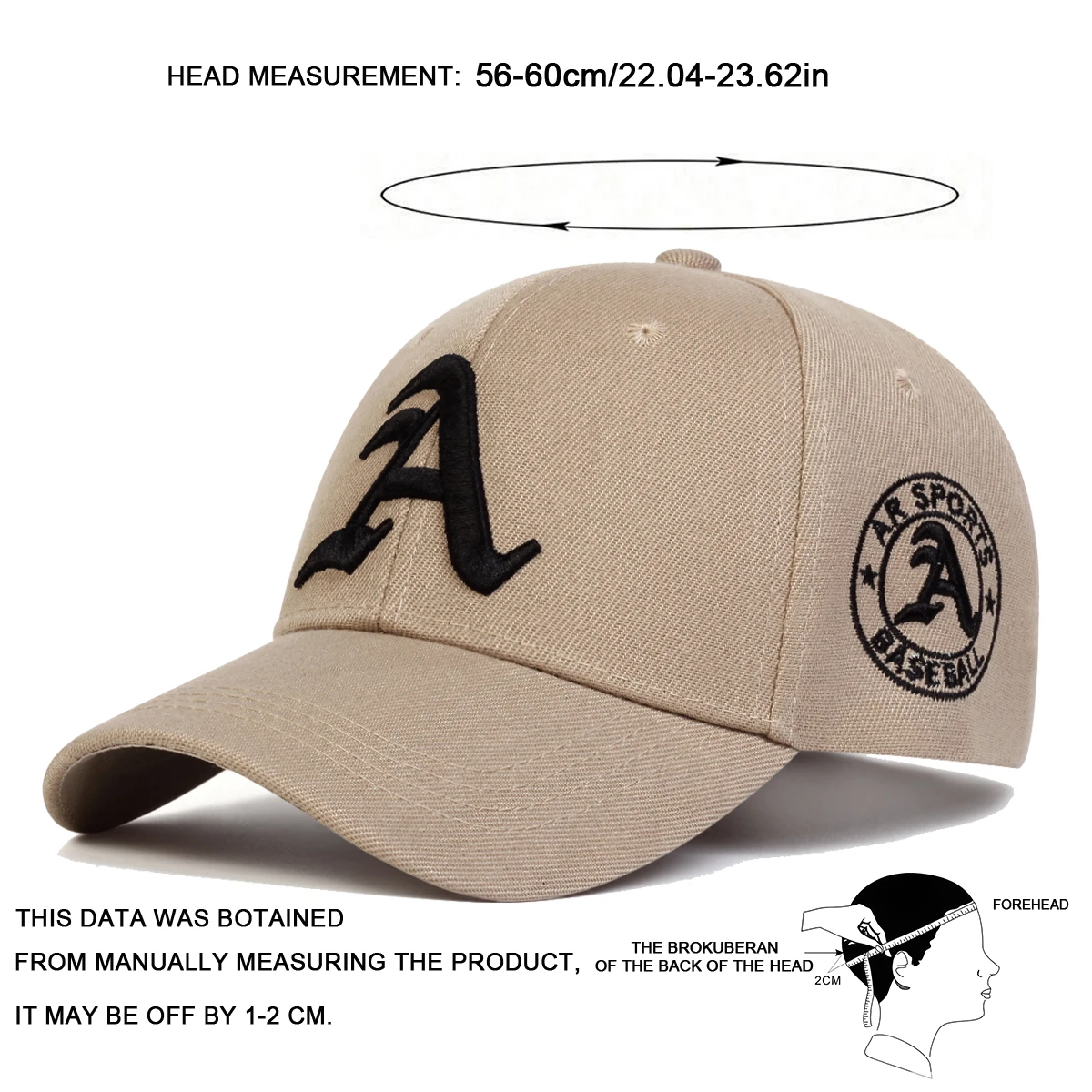 Unisex Gothic Letter A Embroidery Baseball Caps Spring And Autumn Outdoor Adjustable Casual Hats Sunscreen Hat