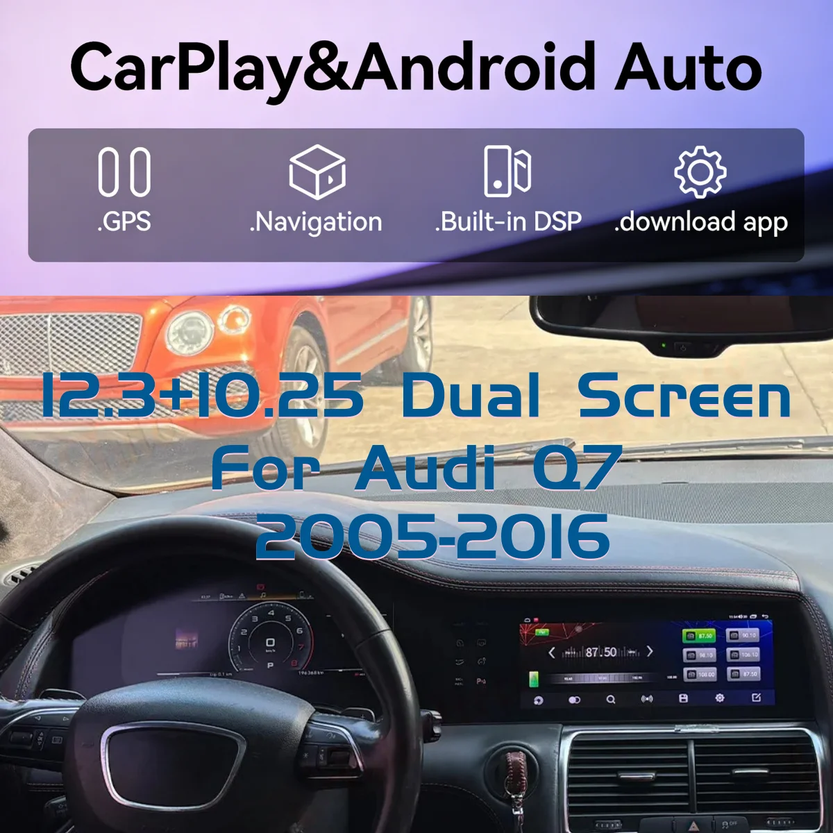 

Двухэкранный GPS-навигатор 12.3+10.25 дюймов для Audi Q7 2005-2016, цифровая приборная панель, LCD-дисплей, спидометр, мультимедийная система, автомагнитола
