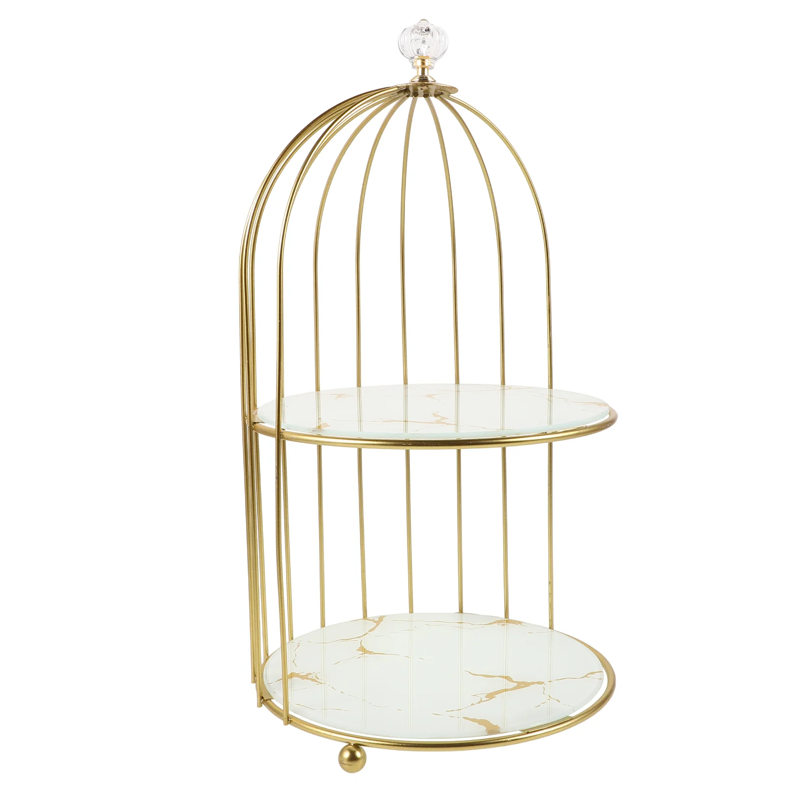 Gold Birdcage Cake Stand Marble Countertop Perfume Rack Skincare ganizer Makeup Shelf Creative Bird Storage Iron Bird Tray