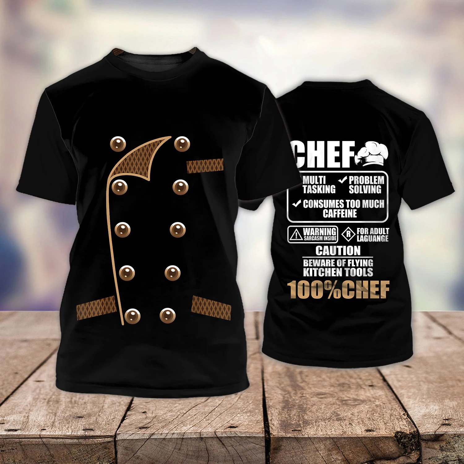 2023 yeni erkekler T-shirt şef geniş boy Tops Punk 3D baskı T Shirt erkek rahat moda yaz ekip boyun kısa kollu günlük