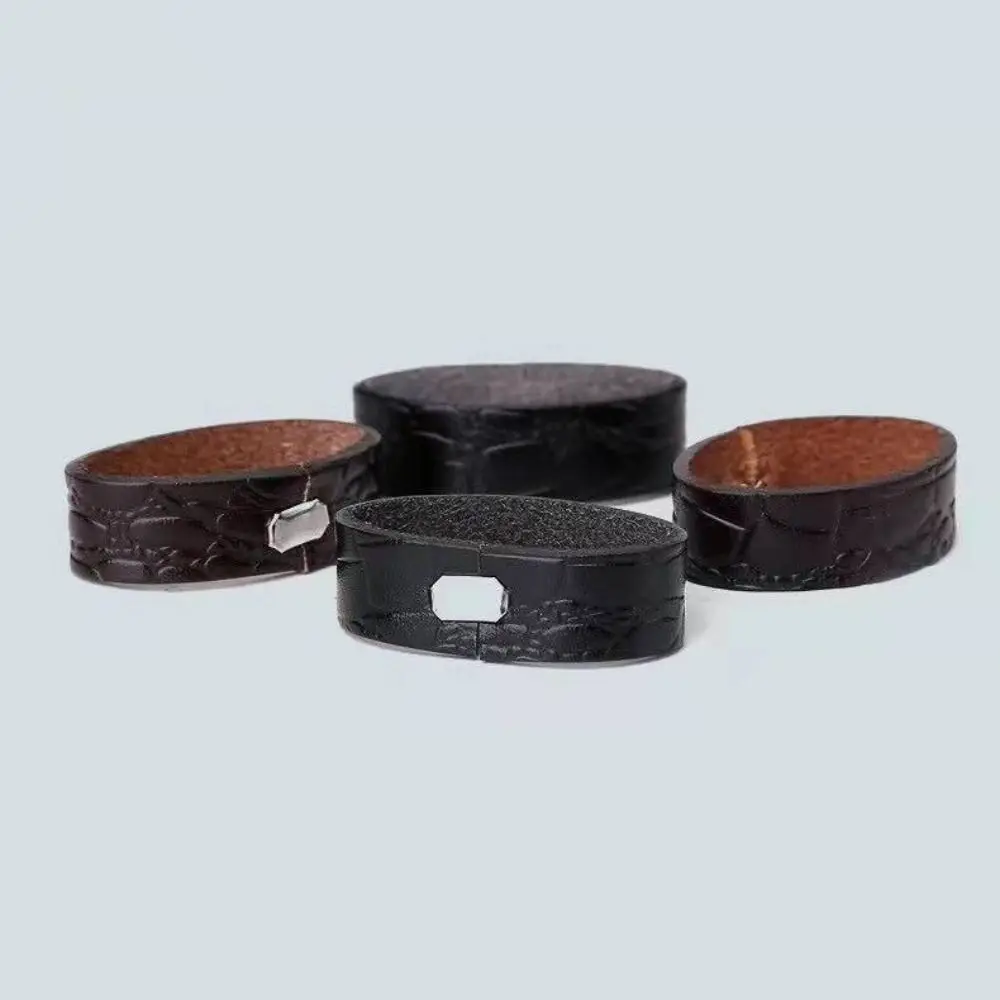 3PCS Cow Genuine Leather Belt Loop Keepers DIY Delicate Belt Loop Crocodile Pattern Belt Retaining Rings