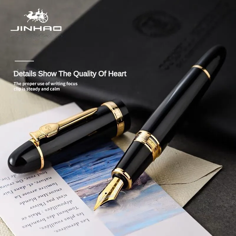 JINHAO 159 Fountain Pen F M Copperplate Calligraphy Round Flourish Body Stationery Office School Supplies Pens for writing