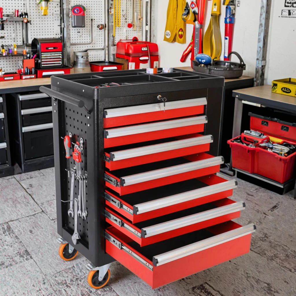 Modern Customized Tool Trolley 7 Drawer Garage Storage Tool Box Chest Roller Cabinet On Wheels For Car Repaired