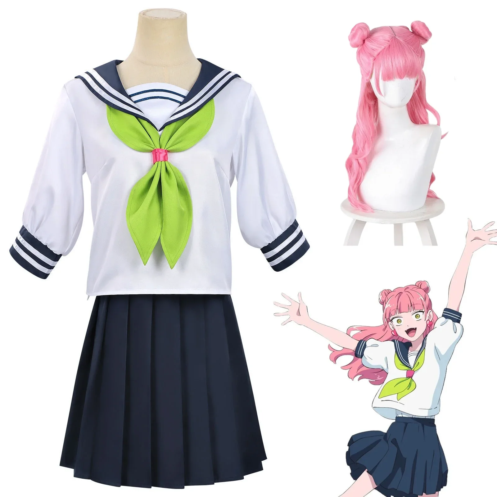 

Anime Seihantai na Kimi to Boku Suzuki Mika Cosplay Costume Wig Halloween Party Suit