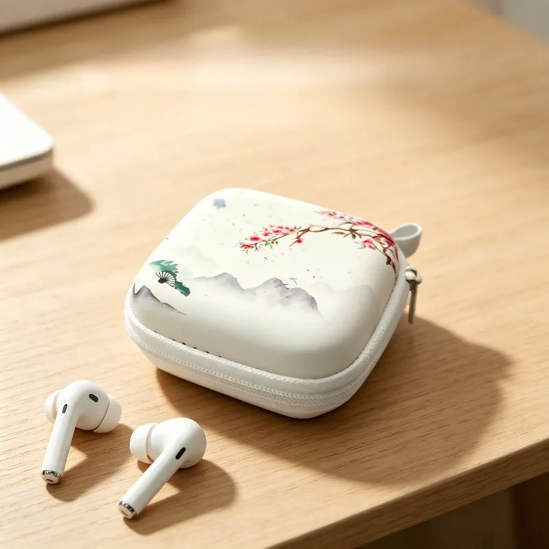 EVA Hard Shell Earbuds Storage Bag Shockproof Portable Carrying Case for Earphones Cables Daily Travel Organizer Mini Tech Pouch