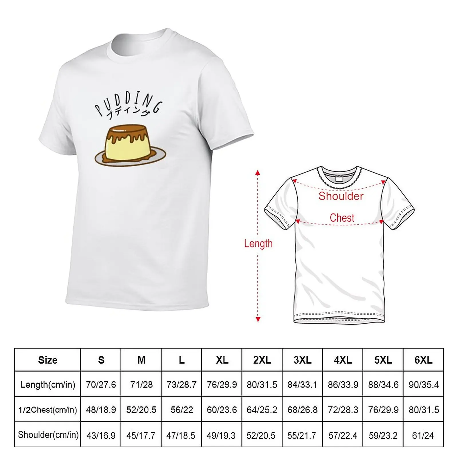 kawaii japanese food - pudding T-Shirt tees tops plus size tops quick-drying t-shirt Short sleeve tee men