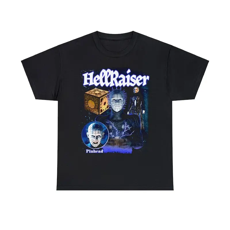 Hellraiser Pinhead 90s styled horror movie t shirt