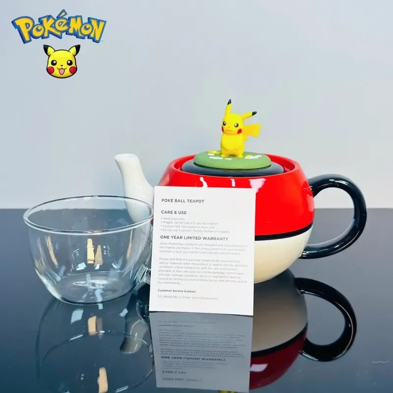 Pokemon Pikachu Ceramic Pot Cup Set Original Box Elf Cartoon Water Cup Anime Accessories Cute Gifts For Girls