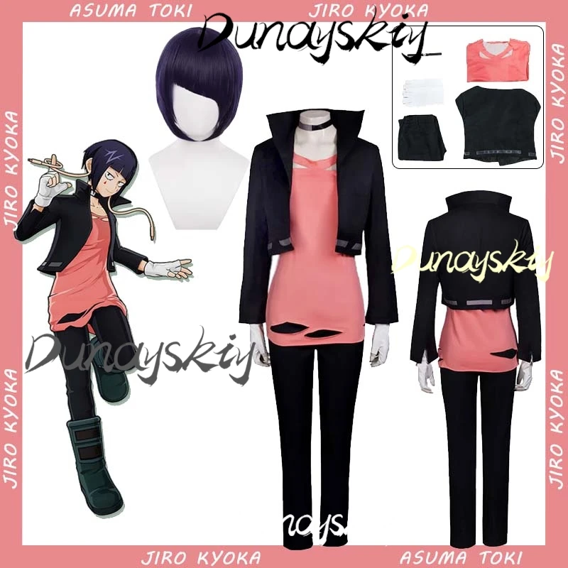 Kyoka Jiro Cosplay Costume Anime My Herooo Academia Women Suit Black Coat Red T Shirt Carnival Role Play Customized