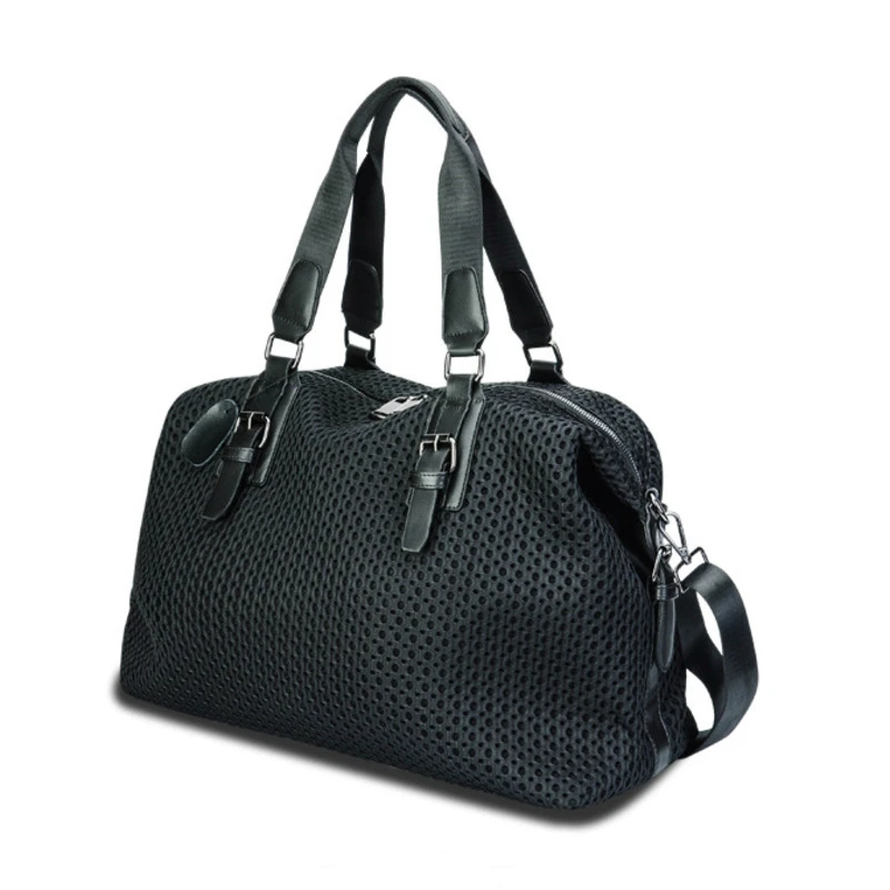 Volasss 2024 New Women Nylon Mesh Handbag Ladies Black Travel Bag Female Large Capacity Tote Storage Bags Fashion Messenger Bag