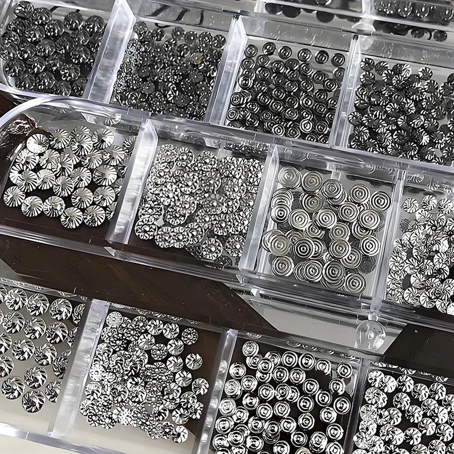 12Grids/Box Metal Circular Threaded Nail Art Rivet Accessories Parts For Punk Style Nail Decoration Manicure Supplies Material
