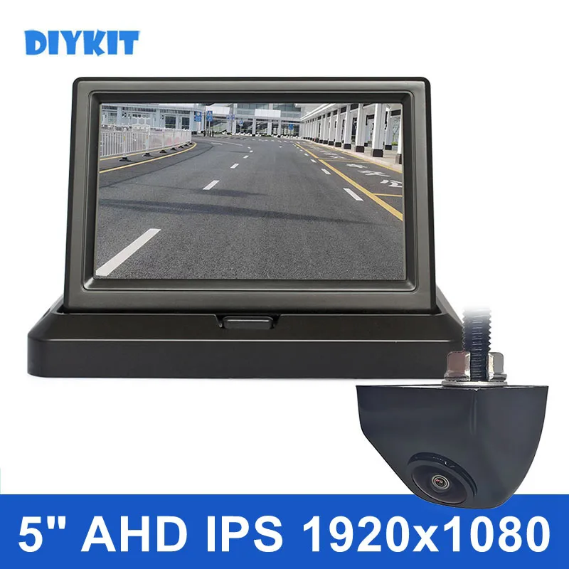 DIYKIT 1920*1080 5inch IPS AHD Car Monitor HD 170 Degree Starlight Night Vision Vehicle Camera Reverse for Car SUV MPV RV