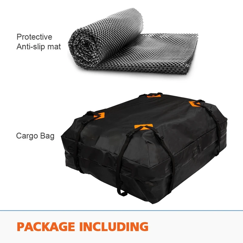 Car Roof Cargo Bag, Travel Storage Luggage Bag With Anti Slip Mat Double Water Proof, Anti-Tear PVC Roof Top Carrier Bag