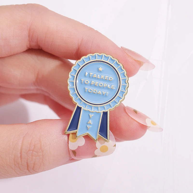 Custom Conversation Awkward Only Cried A Little Pin Lapel Badge Fun Jewelry Gift for Kids Friends Introvert Award Enamel Brooch