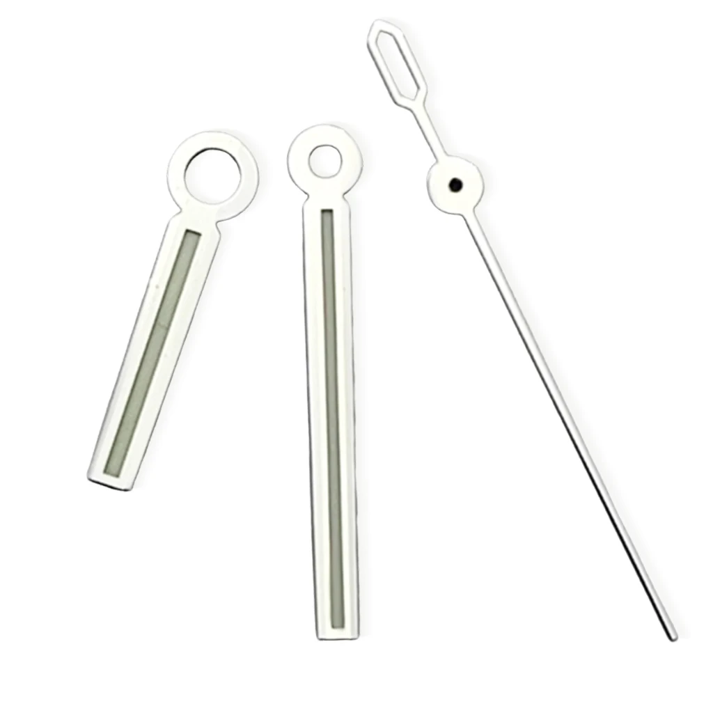 Manecillas de reloj plateadas compatibles con NH35 NH36 Miyota 8215 8205 821a DG2813 3804 relojes luminosos piezas de movimiento automático