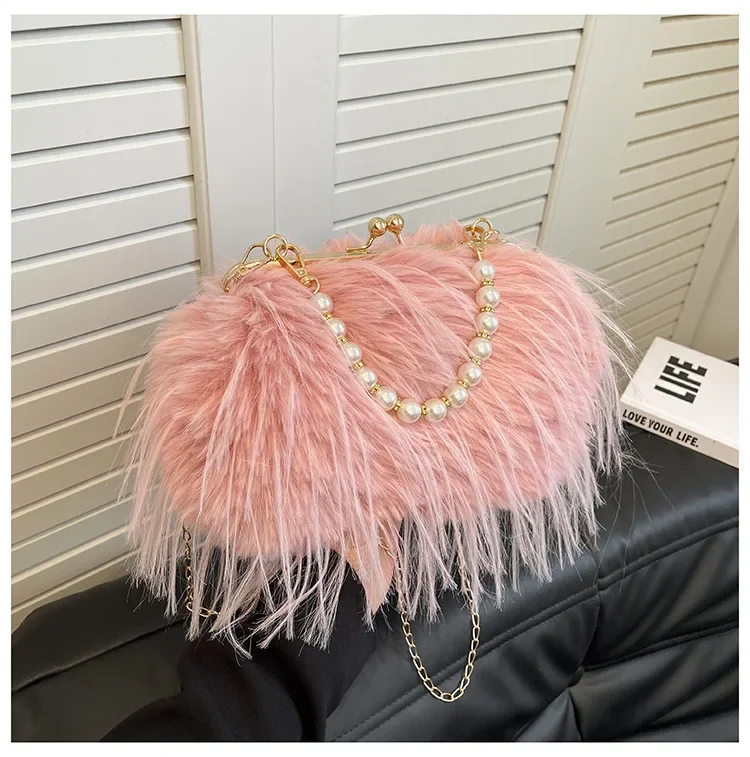 حقيبة كروس راقية على الطراز الكوري الجديد مع سلسلة لؤلؤية متعددة الوظائف للخريف والشتاء