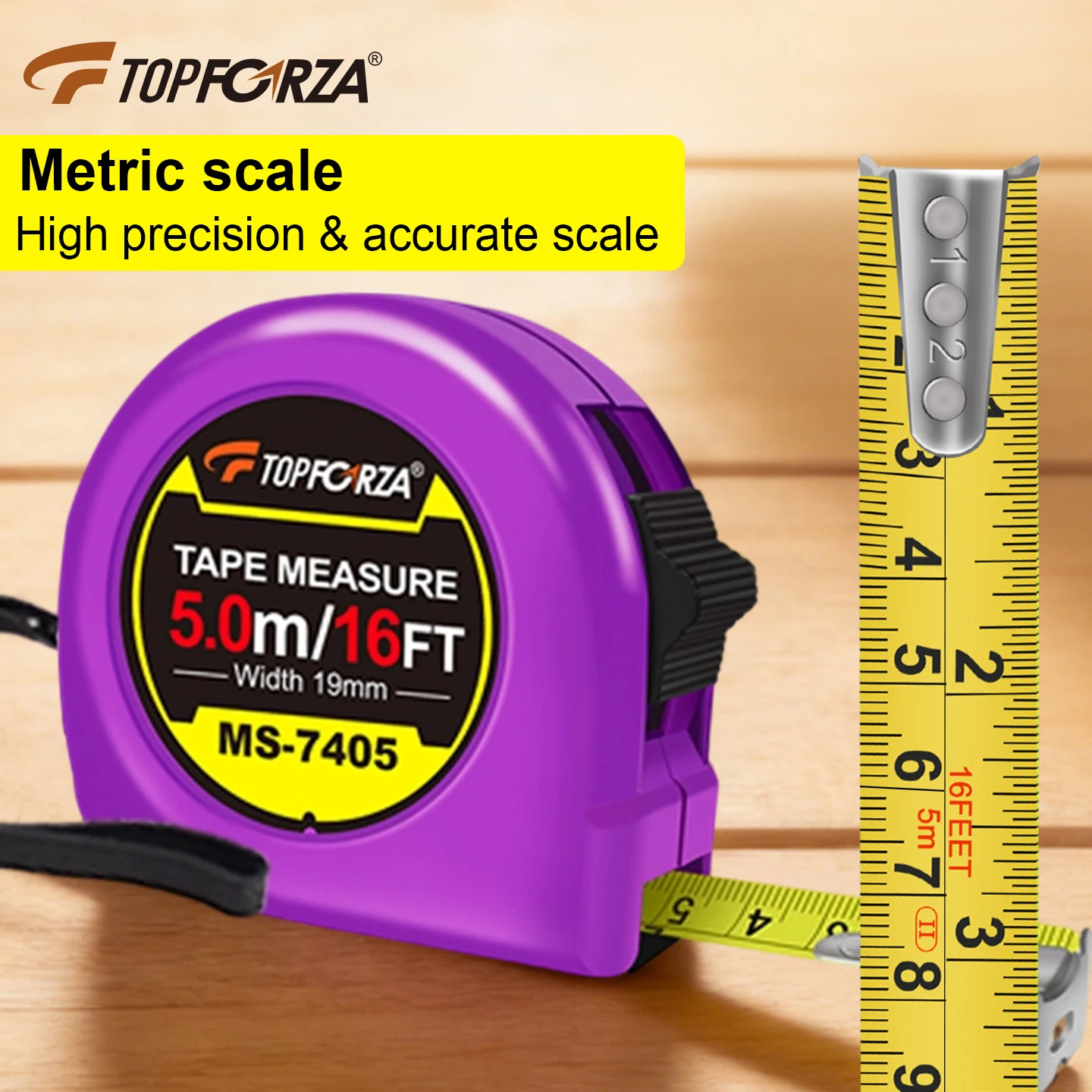 TOPFORZA steel ruler 5M tape measure metric distance measuring tool ruler steel strip length metal measuring tool