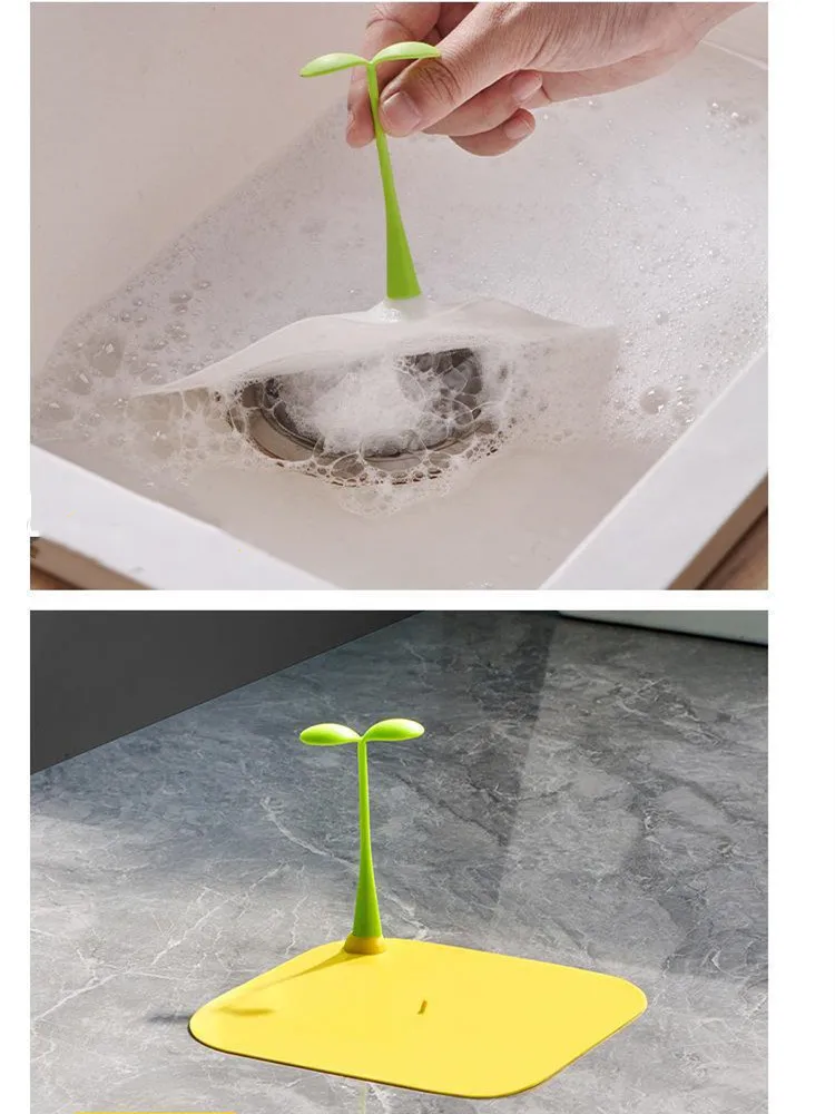 Shower Drain Floor Deodorant Cover Bathroom Silicone Sewer Cute Bean Seal Cover Sink Hair Filter Bathtub Plug Water Stoppers image 5