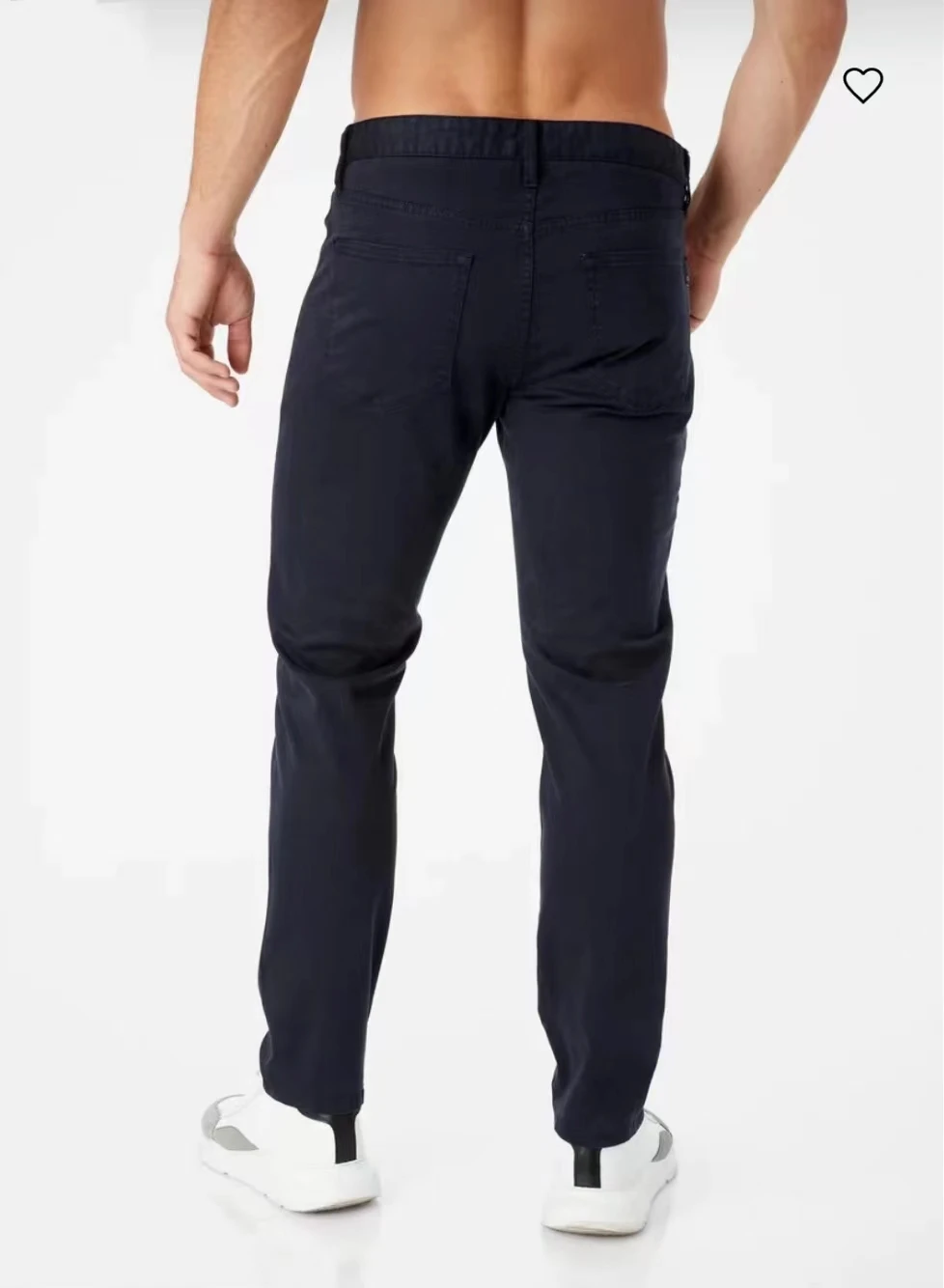 Fenggejiwo casual pants men's washed fabric pants navy blue solid color formal fabric pants