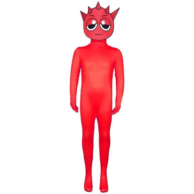 L2025l أزياء الهالوين للبالغين والأطفال Incredibox أزياء الرجال Oren بذلة قناع Clukr الزي بنين بنات Pinki Sprunki Vineria Brud Ra #5