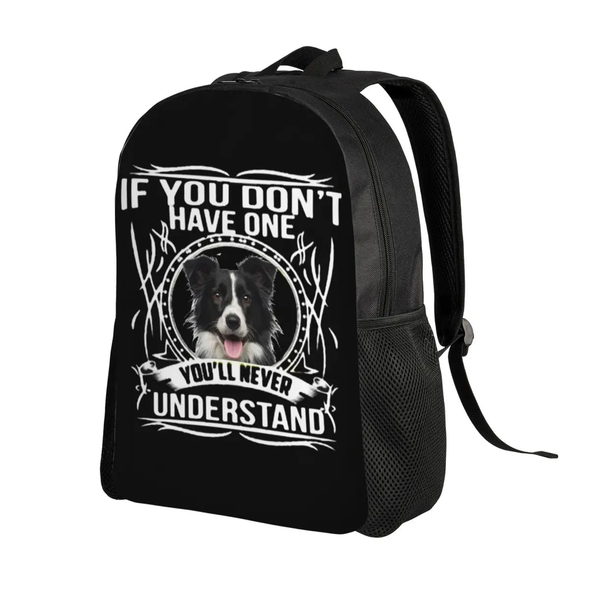 Cute Gift Border Collie Laptop Backpack Women Men Basic Bookbag for College School Students Funny Dog Bags