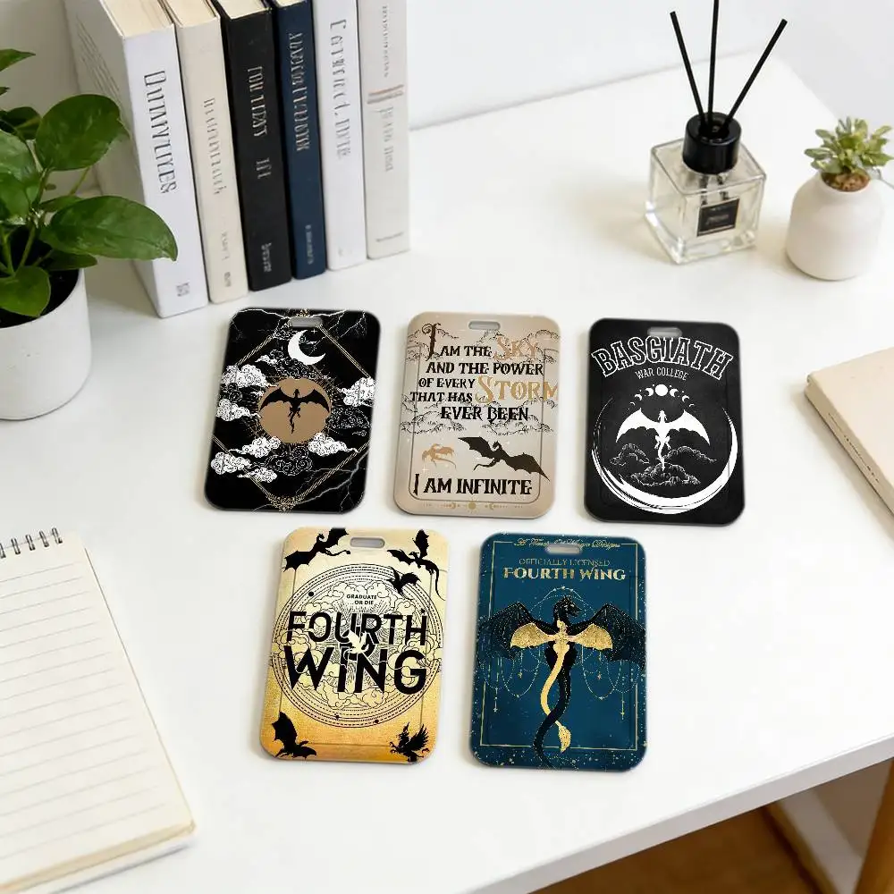 F-Fourth Wing Book Premium-Ausweishalter mit Umhängeband, robustes Kartenetui mit Umhängeband für Mitarbeiter-Arbeitsausweise, Büro.