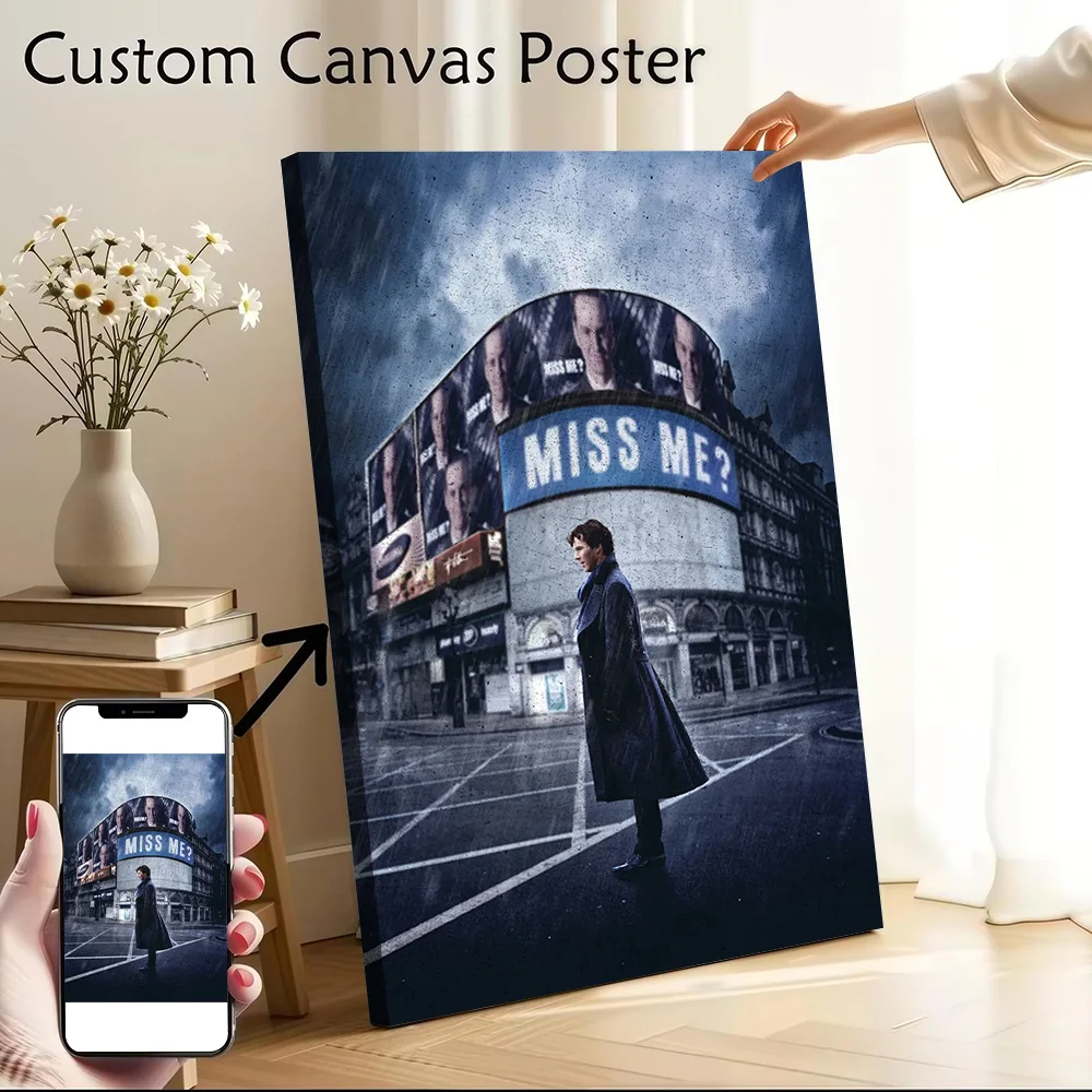 Póster artístico de pared en lienzo de Sherlock Holmes en Piccadilly Circus, impresión de fotos personalizada, regalo perfecto para decoración de sala de juegos