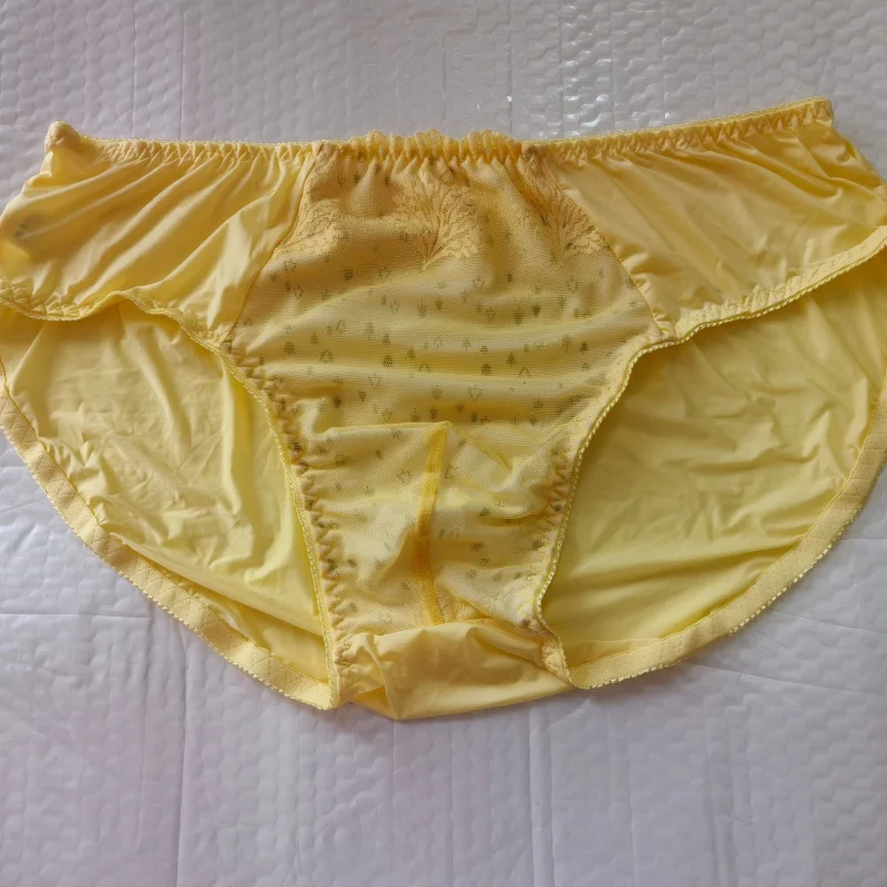 Ice Silk Lace Man's Briefs Silk Double Layer Elasticity Sexy Lingerie Bulge Panties Live Show Private Party Underpants