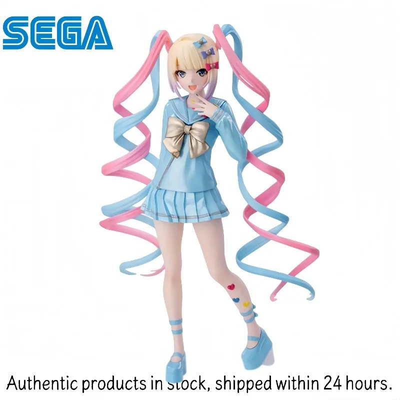 

Genuine SEGA Luminasta Omgkawaiiangel Needy Girl Overdose PVC Figure Anime Kawaii Twin Tail Sailor Uniform Collectible Toy Gift