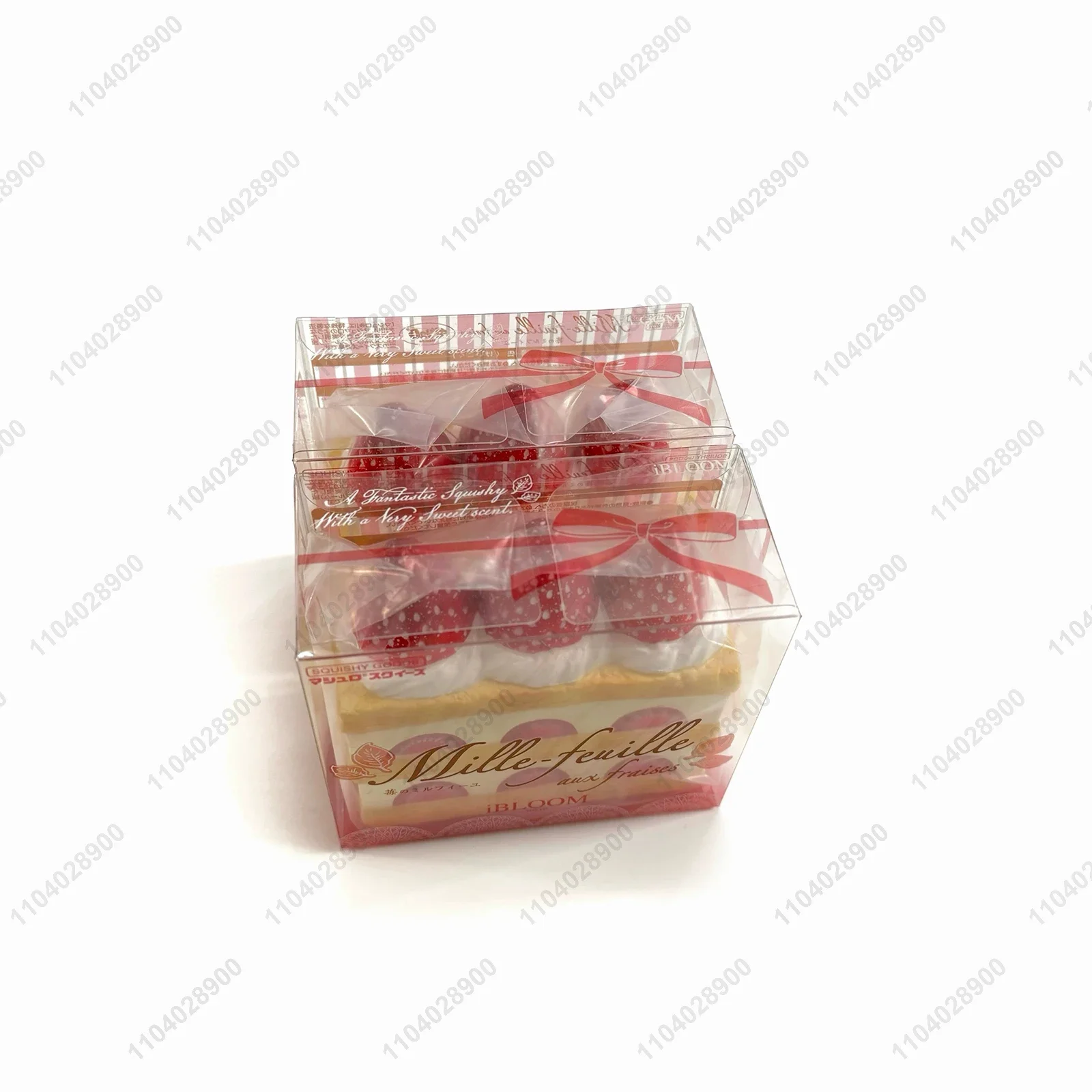 Morango mille-feuille bolo mole lento subindo morango tiramisu bolo pastelaria espremer brinquedo liberação de estresse mão relaxar brinquedo