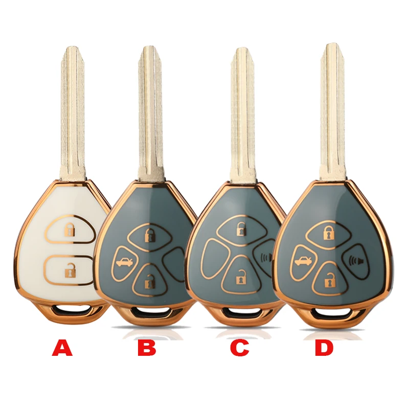 

Jingyuqin чехол из ТПУ с дистанционным управлением для Toyota Camry Avalon Corolla Matrix RAV4 Venza Yaris, 2/3/4 кнопки