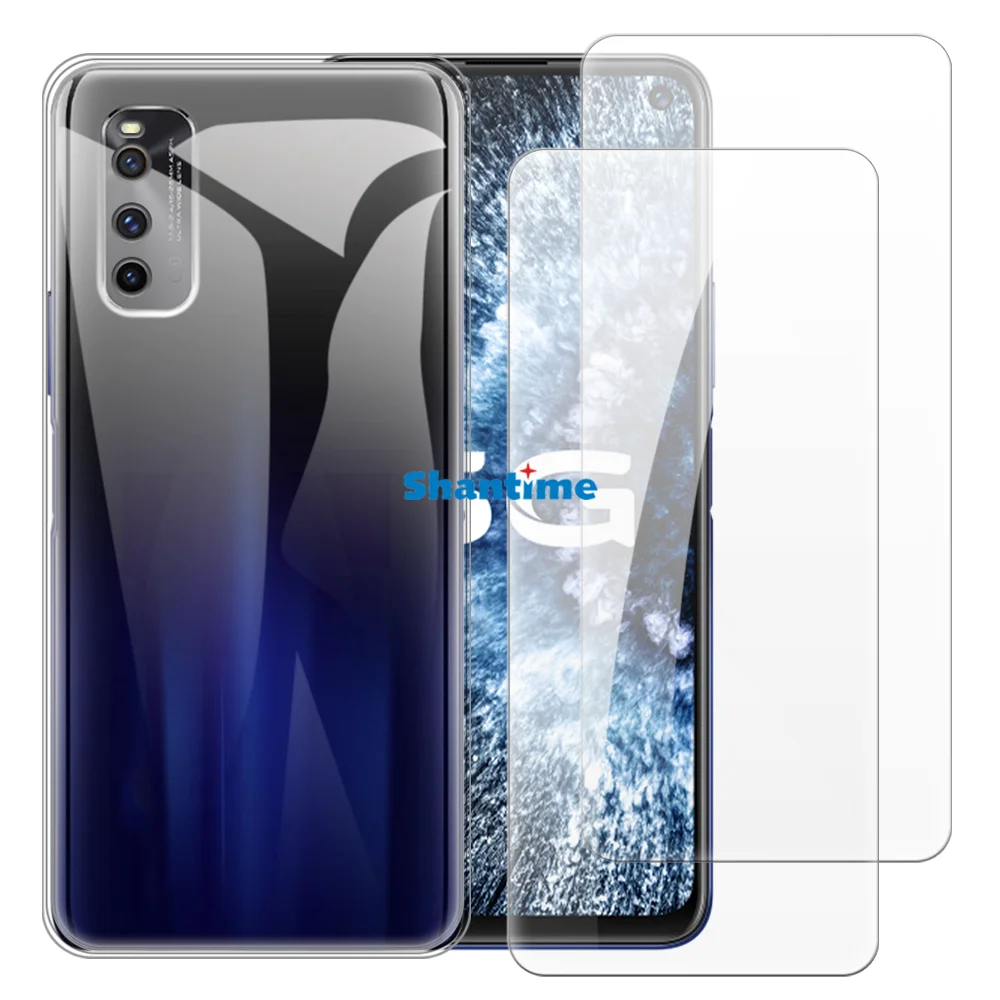 Funda blanda + paquete de 2 protectores de pantalla de vidrio templado para Vivo iQOO Neo 3, Z1 V1986A, Z1 Nautical King Edición limitada de cuerpo completo
