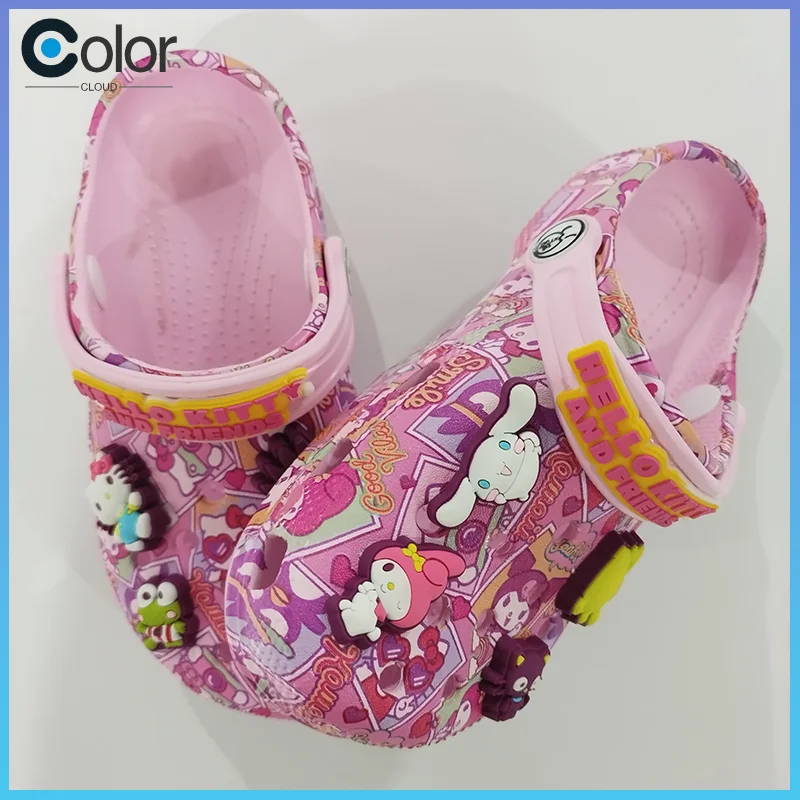 Sanrio Hellokitty Kuromi Pochacco Melody Sandal Anak-anak Kartun Anak Perempuan Musim Panas Baru Hadiah Sandal Wraptoe Bersol Lembut Antiselip