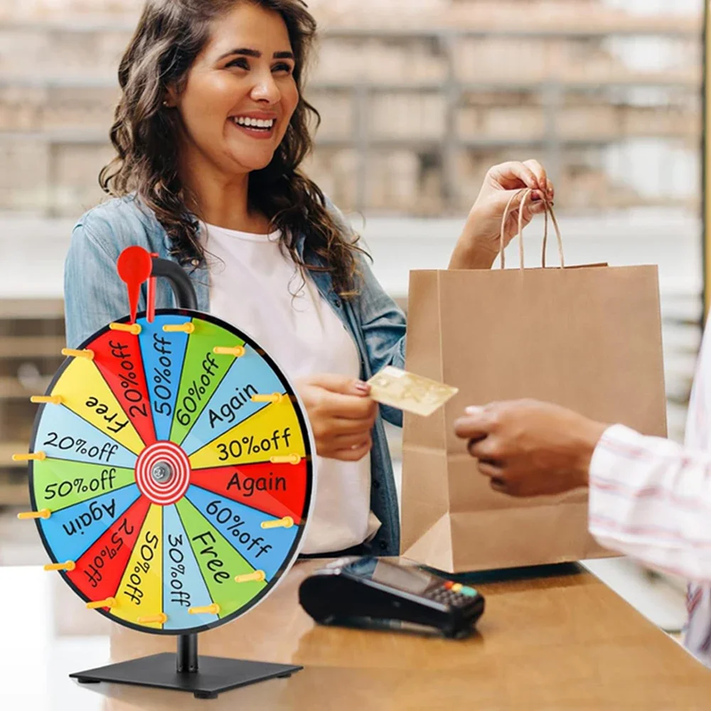 Drehrad 15 Sektionen Partyspiel 30cm Rundes Drehteller mit 15 Fächern Whiteboard-Oberfläche Abwischbare PVC-Platte, Wiederverwendbar, Abnehmbar für Partyveranstaltungen, Spieleausstellungen,