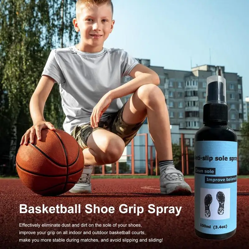 Basketball-Schuh-Griffspray, 100 ml, rutschfestes Sohlenspray, Spray für Basketballschuhe, Schuhsohle, Schutz, verbessert die Traktion, reinigt