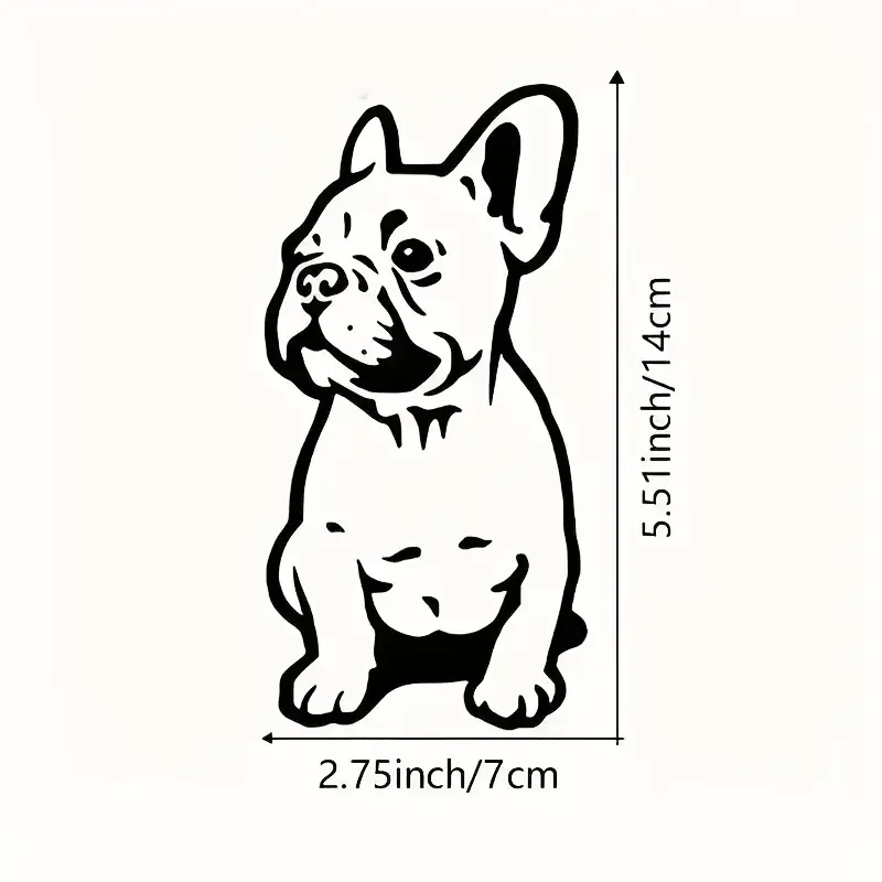 1pc/2pcs/4pcs French Bulldog Wall Stickers - Removable Vinyl Decals for Car, Laptop, and Bumper Decoration