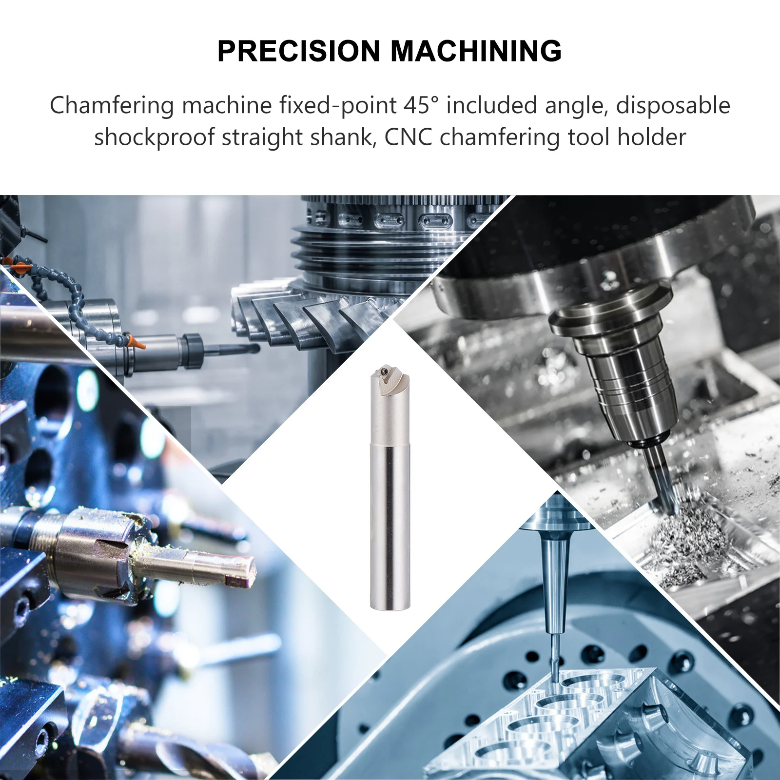 

90 Degree Chamfer Indexable Mill Cutter Arbor Carbide Inserts High Wear Resistance Cutting End Mill Shanks Arbor Accessories