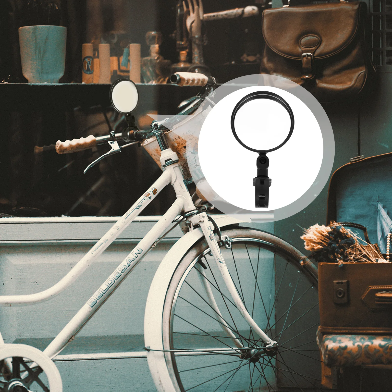 

2Pcs Rearview Mirror Bike Handlebar Oval Adjustable Quick Release 360 Rotating Wide Angle Safe Bicycle Mirror Bike Mirrors