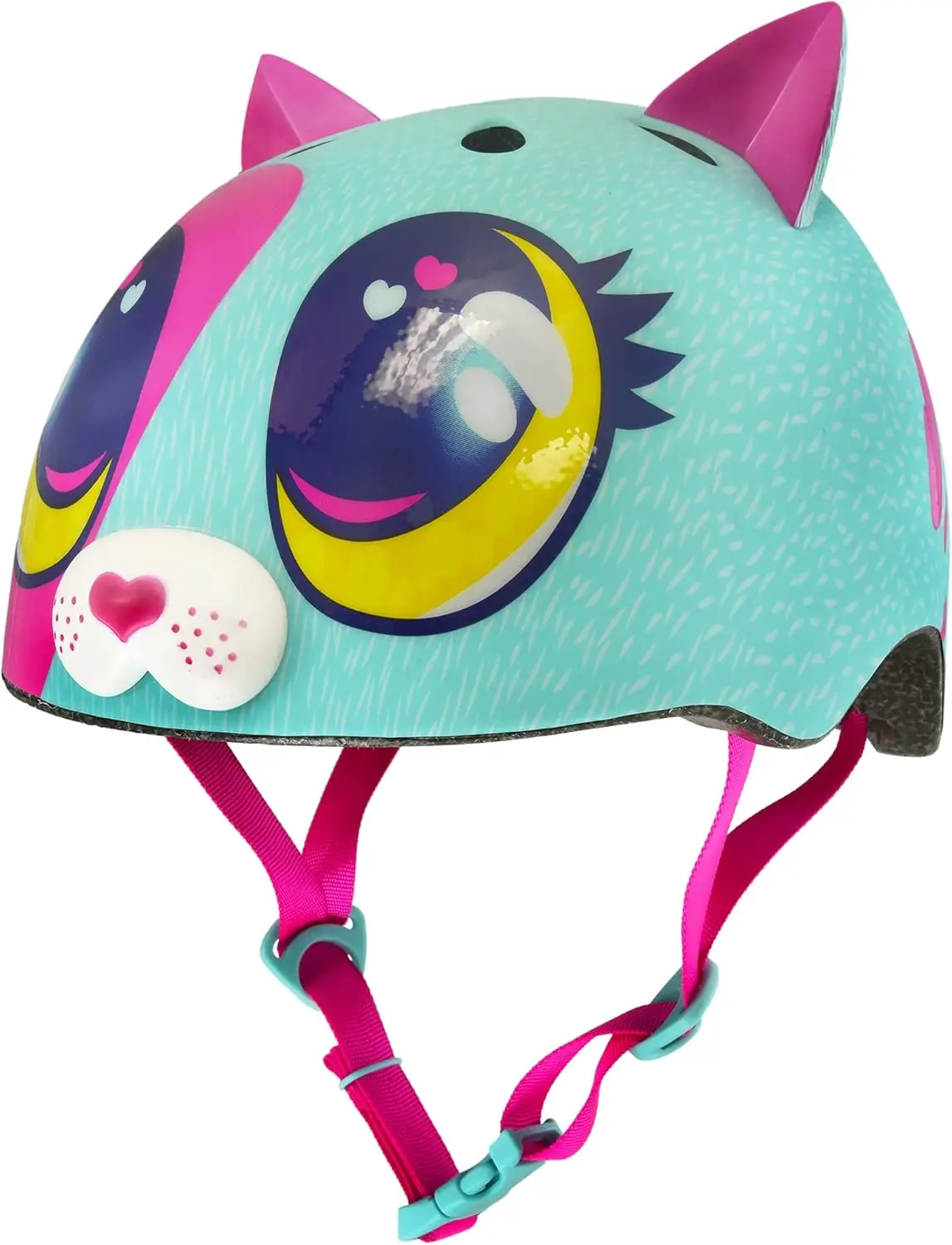

3D Cat Ears Kids Bike Helmet for Toddlers 3-5 Years, Adjustable Straps, Cooling Vents, CPSC Certified